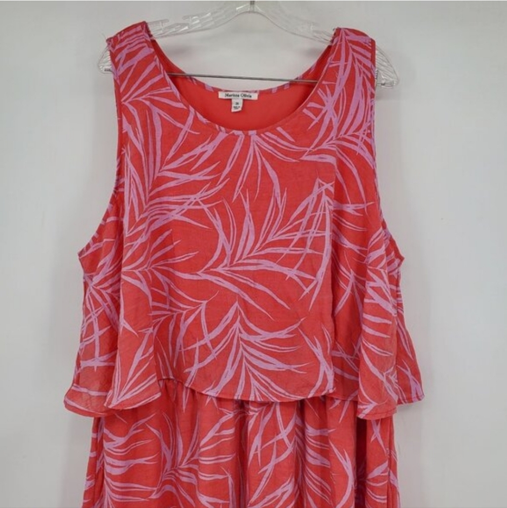 Marissa Olivia Red/Pink Print Sleeveless Maxi Dress SIZE 3X - Picture 7 of 12